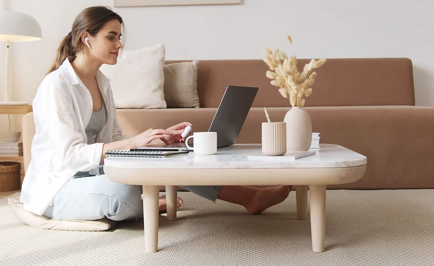 Woman computer home