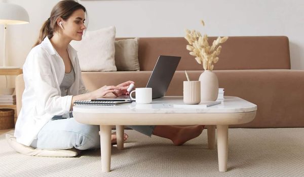 Woman computer home